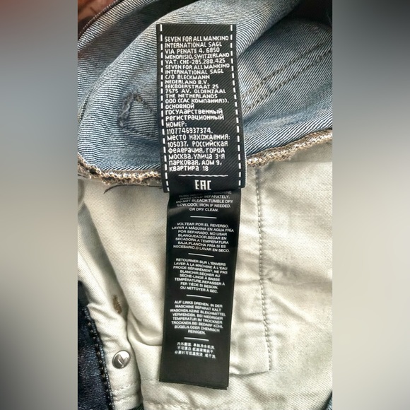 7 For All Mankind “Slimmy” Men’s Jeans, Size 29 - Picture 8 of 9